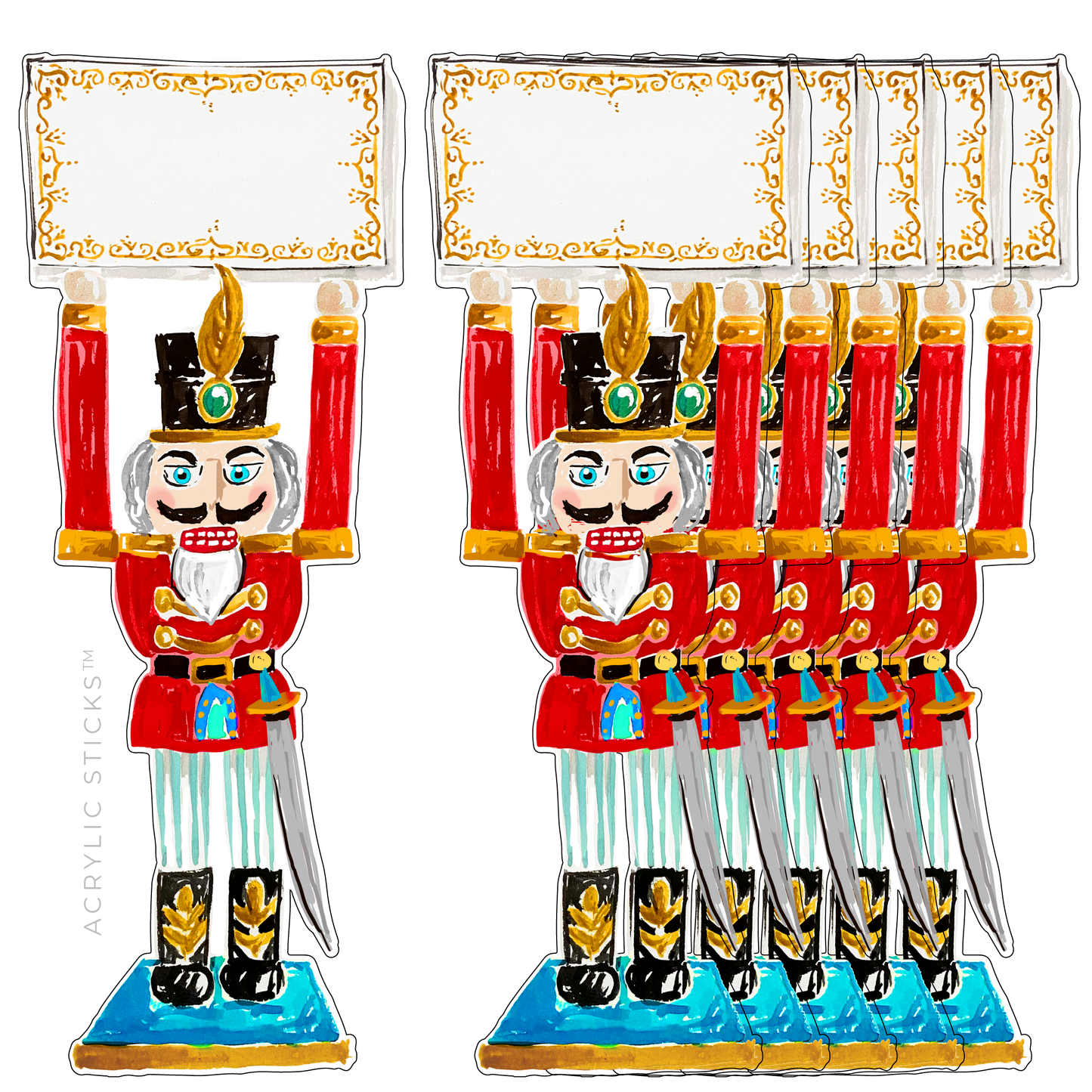 NUTCRACKER WRITABLE ACRYLIC PLACE CARDS (SET OF 6)