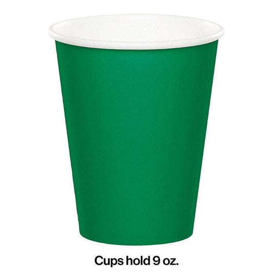 Emerald Green 9 oz Hot & Cold Paper Cups, 24/Pkg