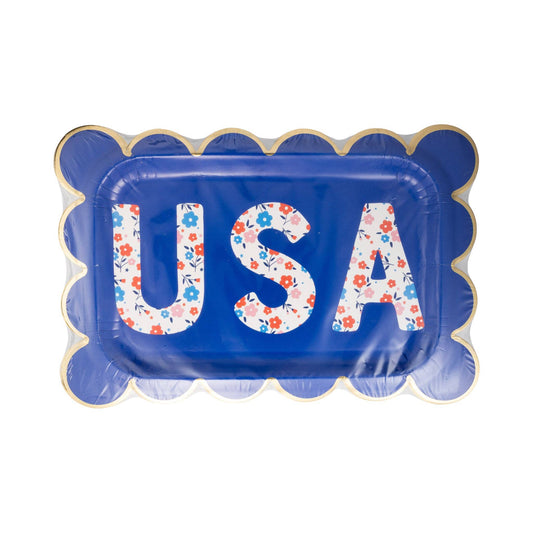 PLPL1047 - Floral USA Plate (8 ct)