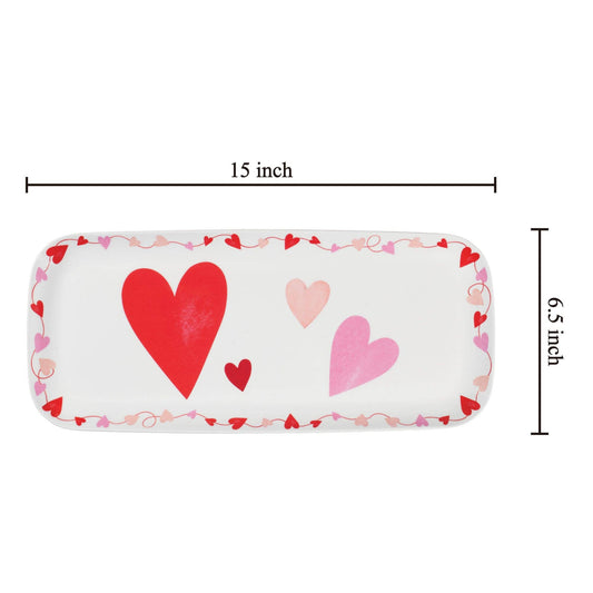 Valentine 15" Melamine Rectangle Tray