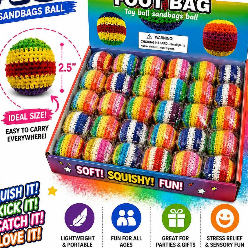Foot Bag Hacky Sack Balls – Crochet Footbags with Display