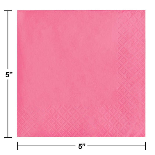 Candy Pink Value Friendly Beverage Napkins, 20/Pkg