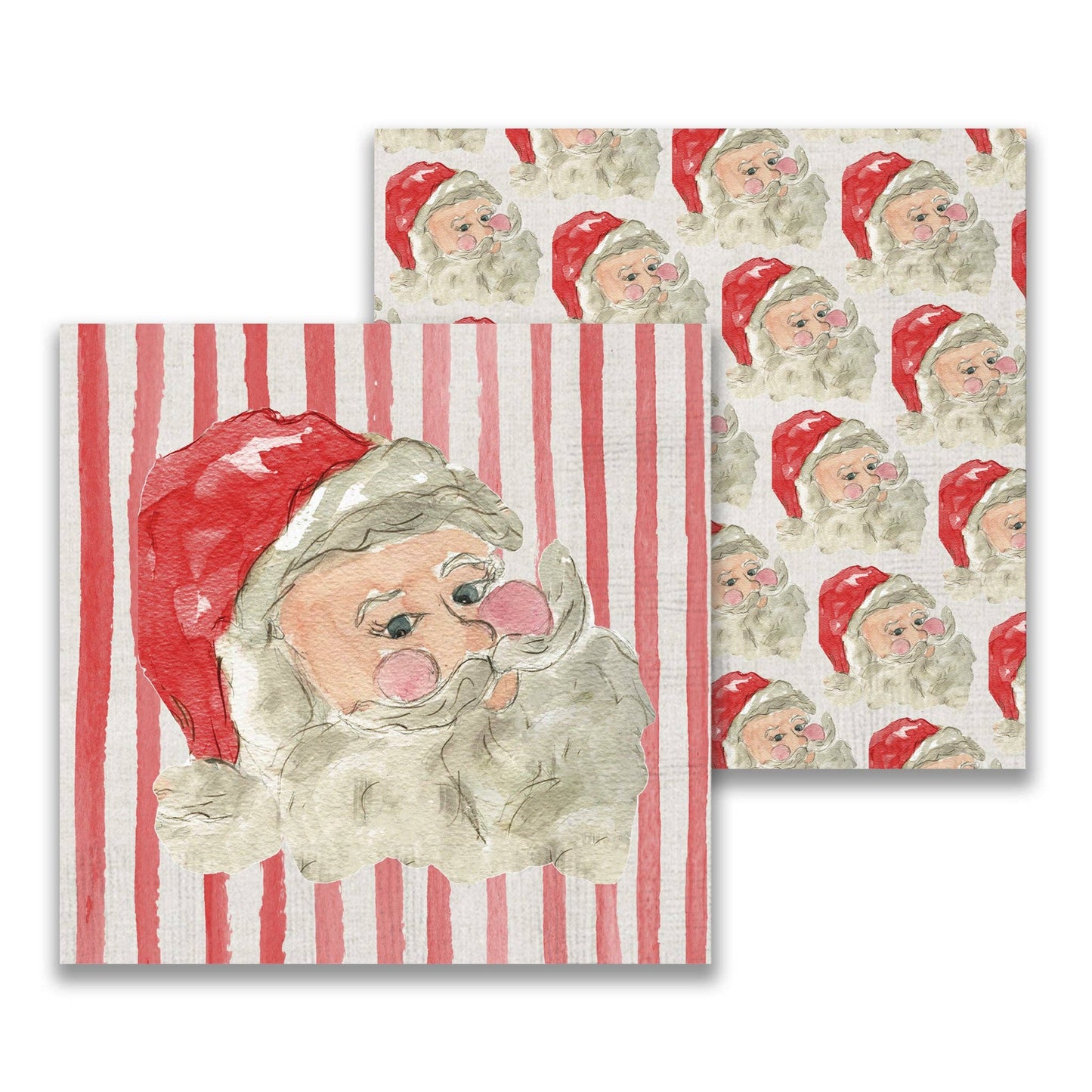 Santa with Red Hat Cocktail Napkin