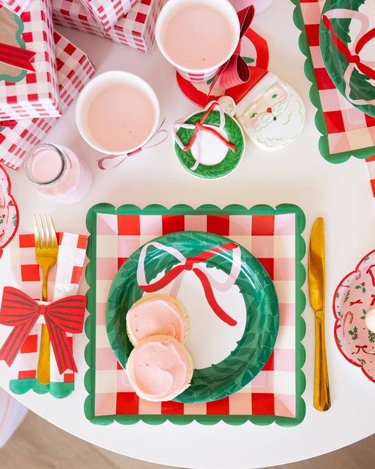 Plaid Scalloped Edge Plate