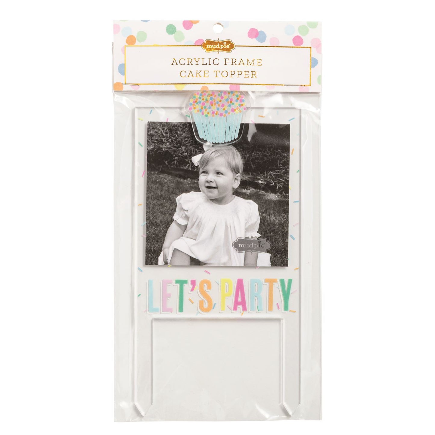 Mud Pie Lets Party Cake Topper Frame