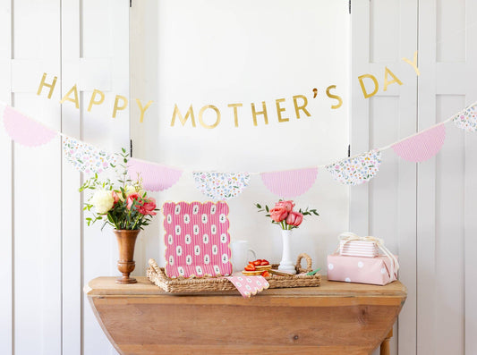 FLR1240 - Striped Floral PInk Plate