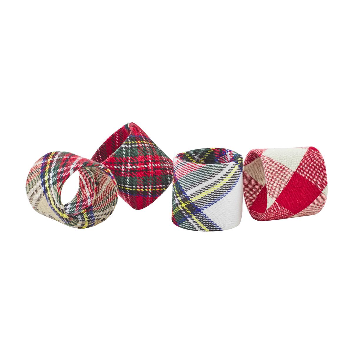 Mud Pie Tartan & Check Napkin Rings