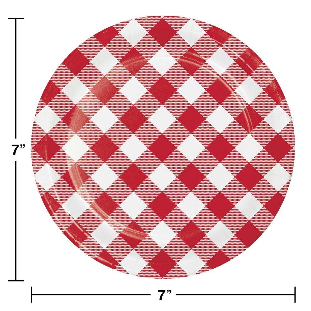 Bulk Classic Gingham Paper Dessert Plate
