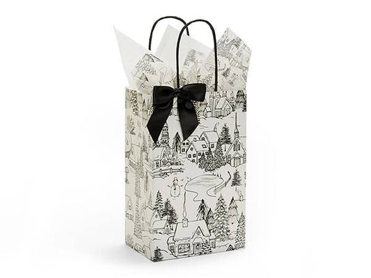 Winter Toile Christmas Paper Gift Bags
