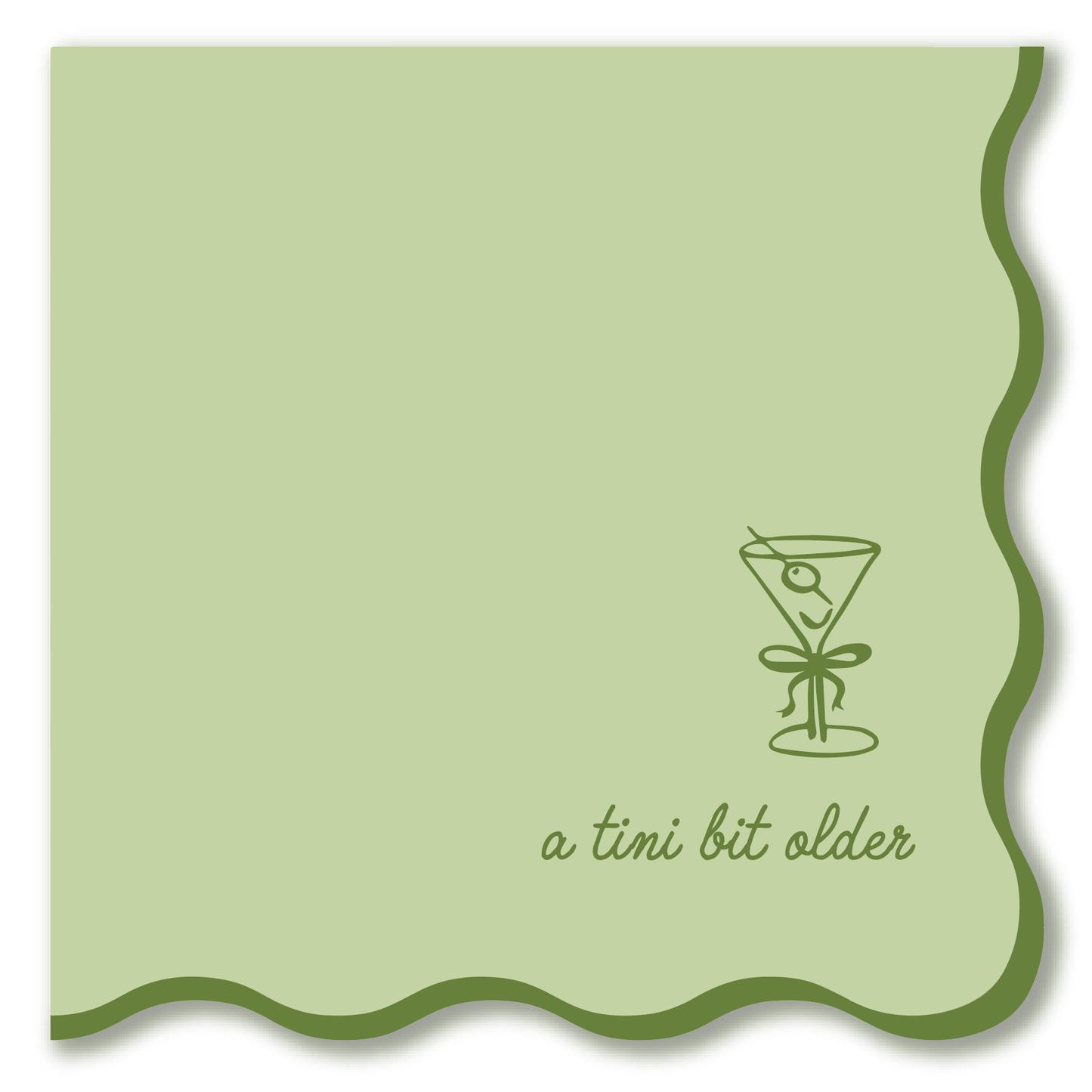 Tini Bit Older - Classic Martini - Birthday Cocktail Napkins