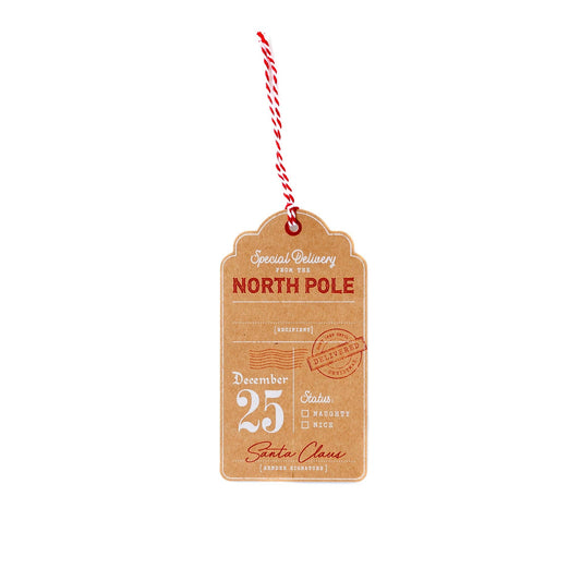 North Pole Kraft Over-sized Tags