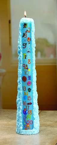 15" Tall Blue Birthday Candle