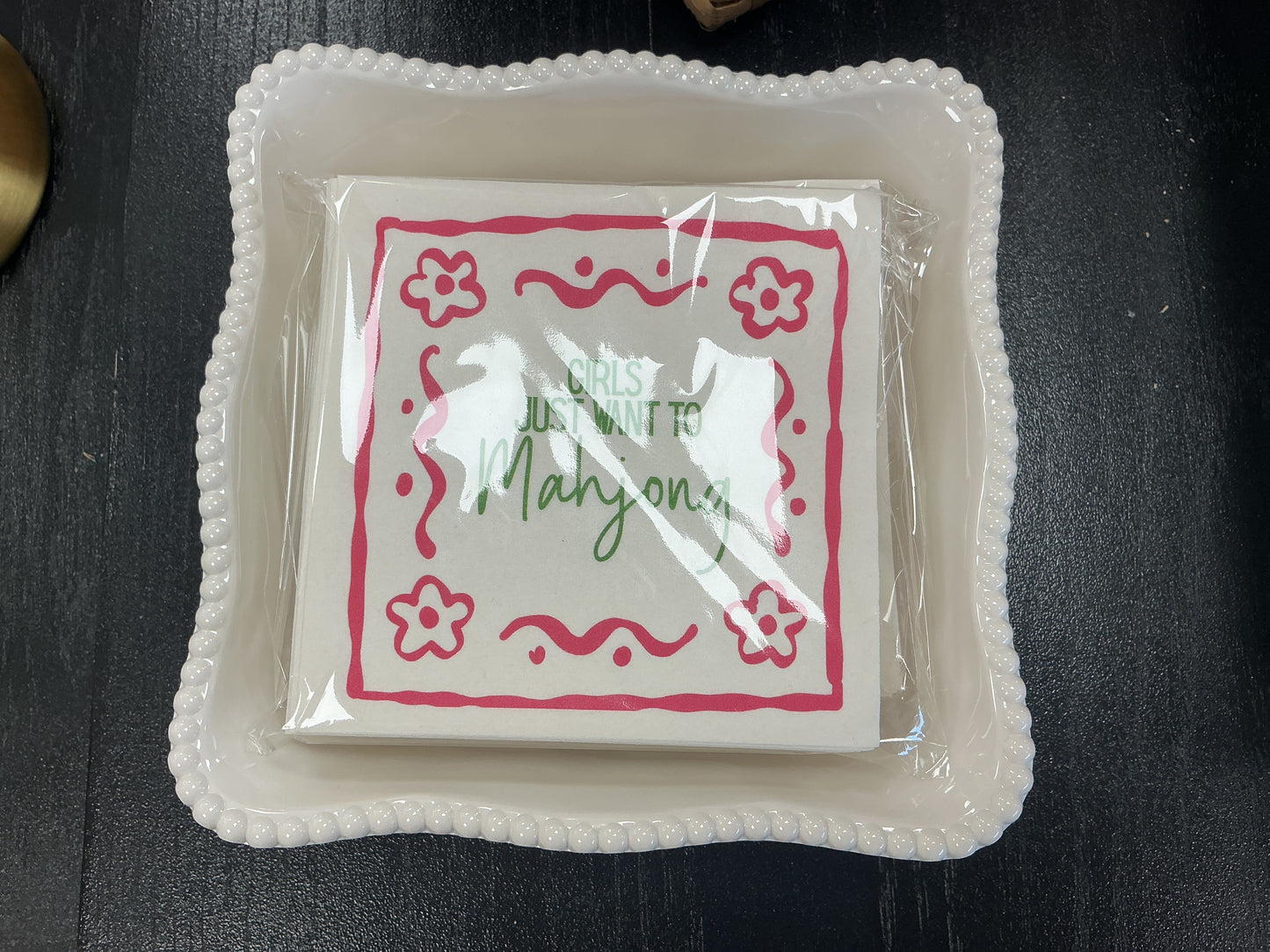 Girls Just Want to Mahjong Cocktail Napkins (Pink)