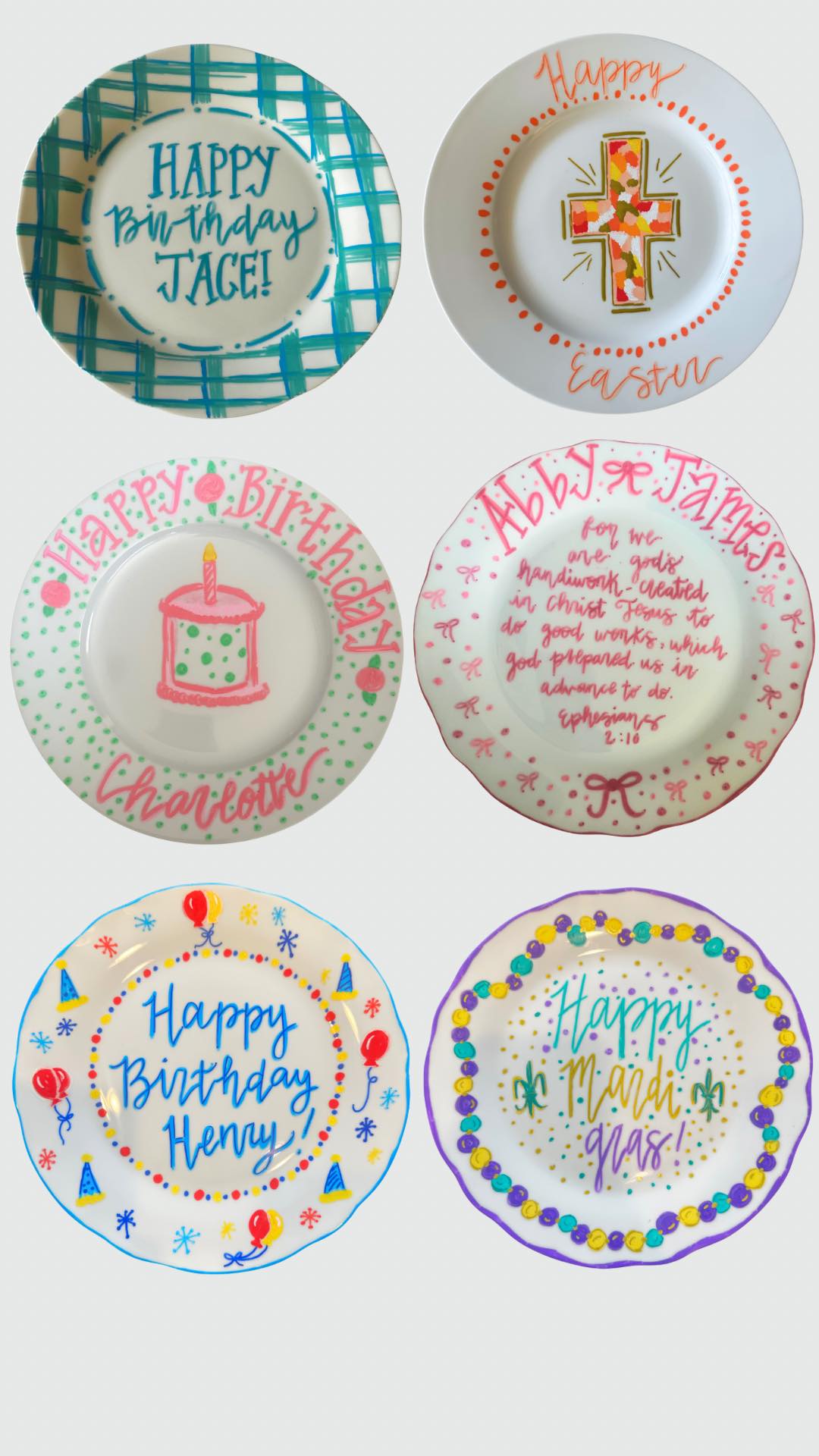 Custom Hand Painted Birthday Plate