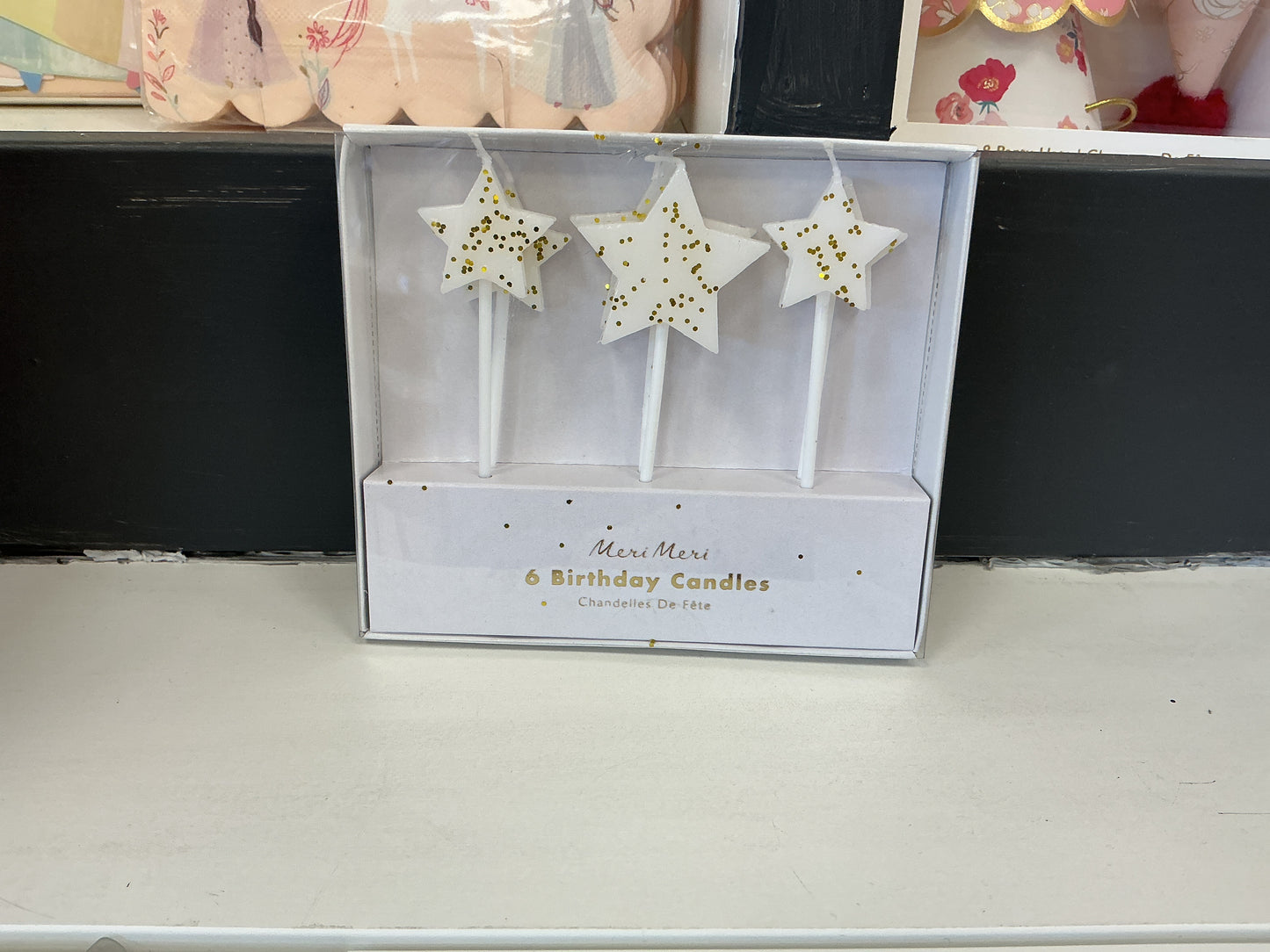 Meri Meri Gold Glitter Star Candles