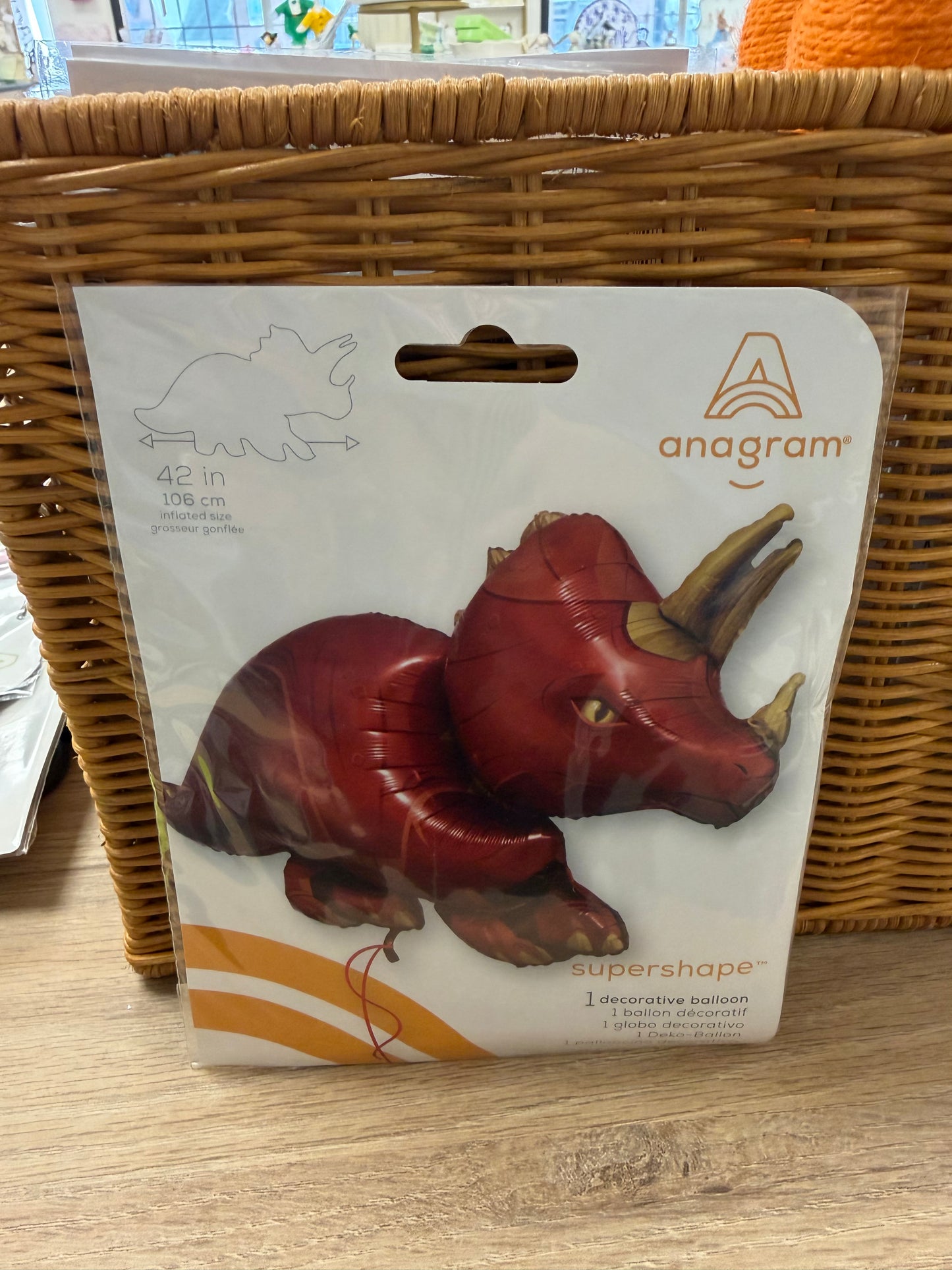 Rust Orange Dino Foil Balloon