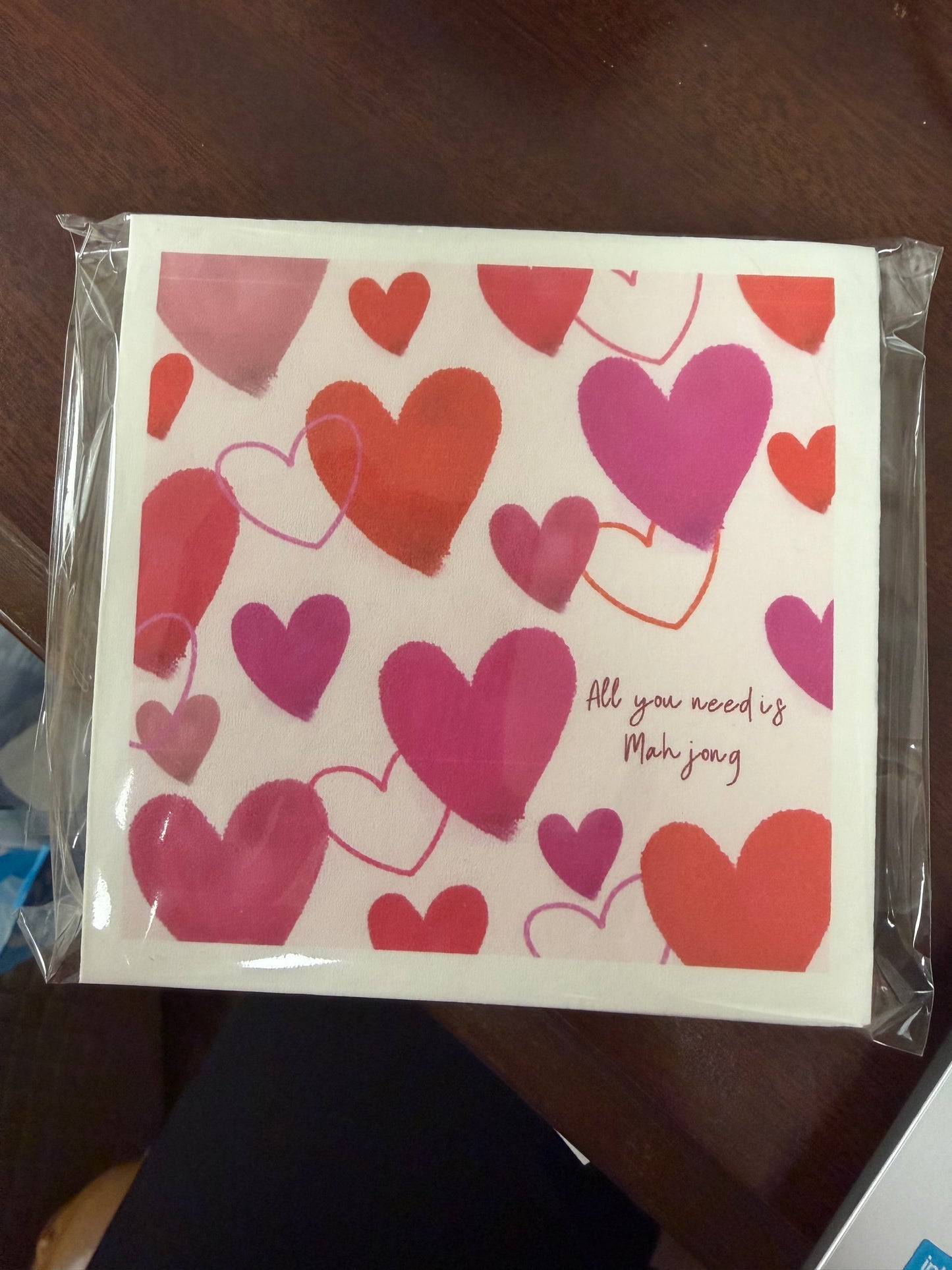 Peachy Mahjong Valentines Napkin