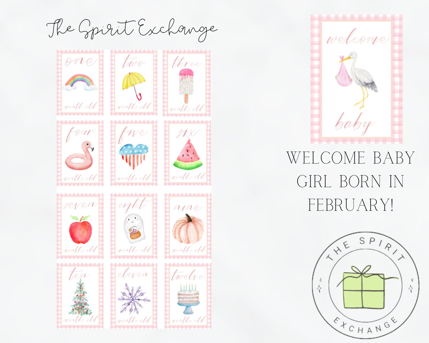 GIRL Personalized First Year Monthly Seasonal Baby Milestone Cards | Customized to Baby's Birth Month (Copy)