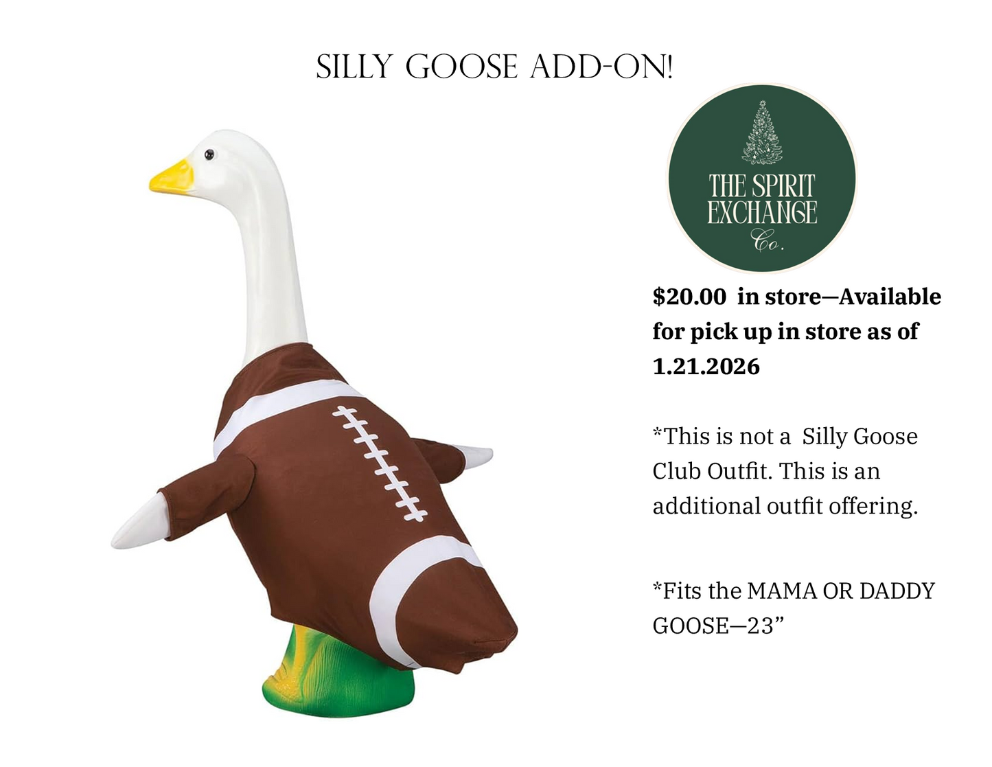 Football Goose Outfit (Large)