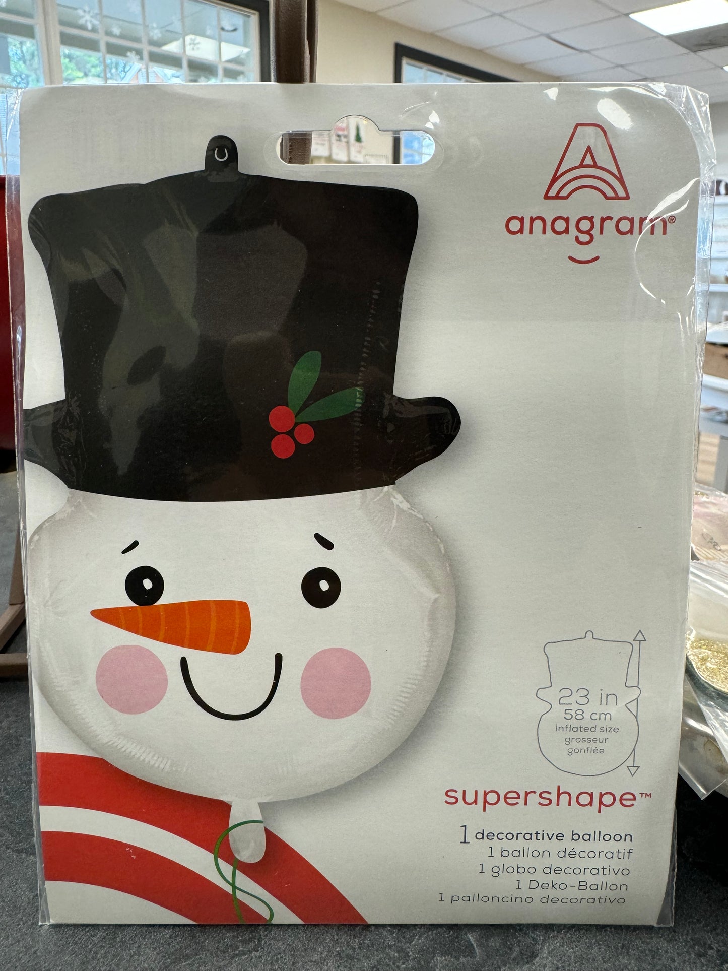 Mistletoe Frosty the Snowman Foil Balloon