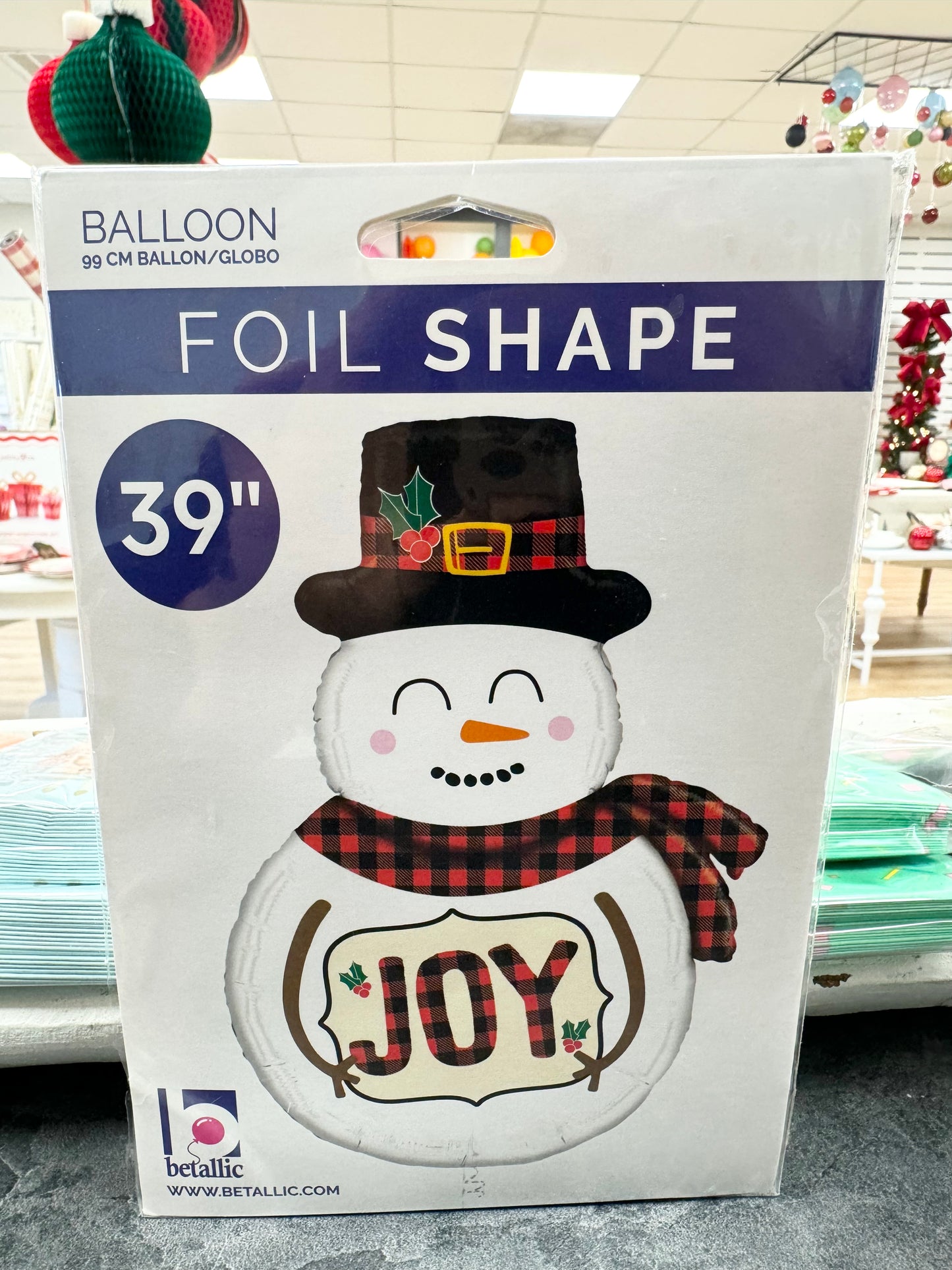 Joy Snowman Foil Balloon