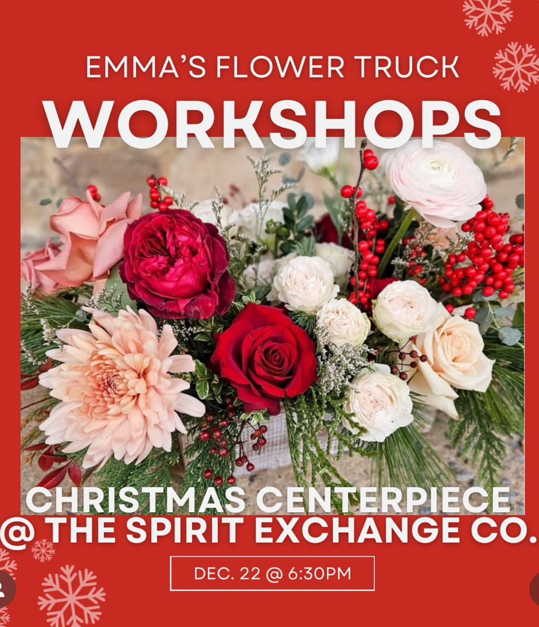 Holiday Flower Arrangement Class - December 22 | 2025