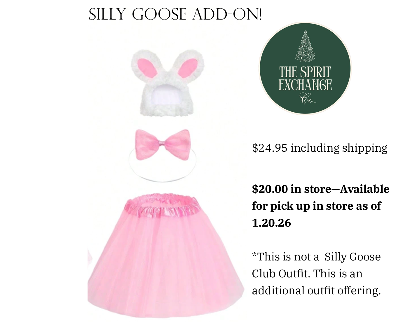 Easter Bunny Goose Outfit (Large)