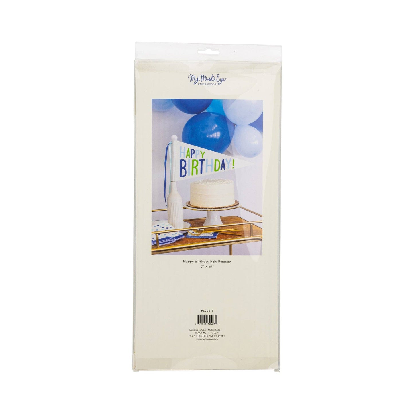 PLBBD12 - Blue Happy Birthday Felt Pennant Banner