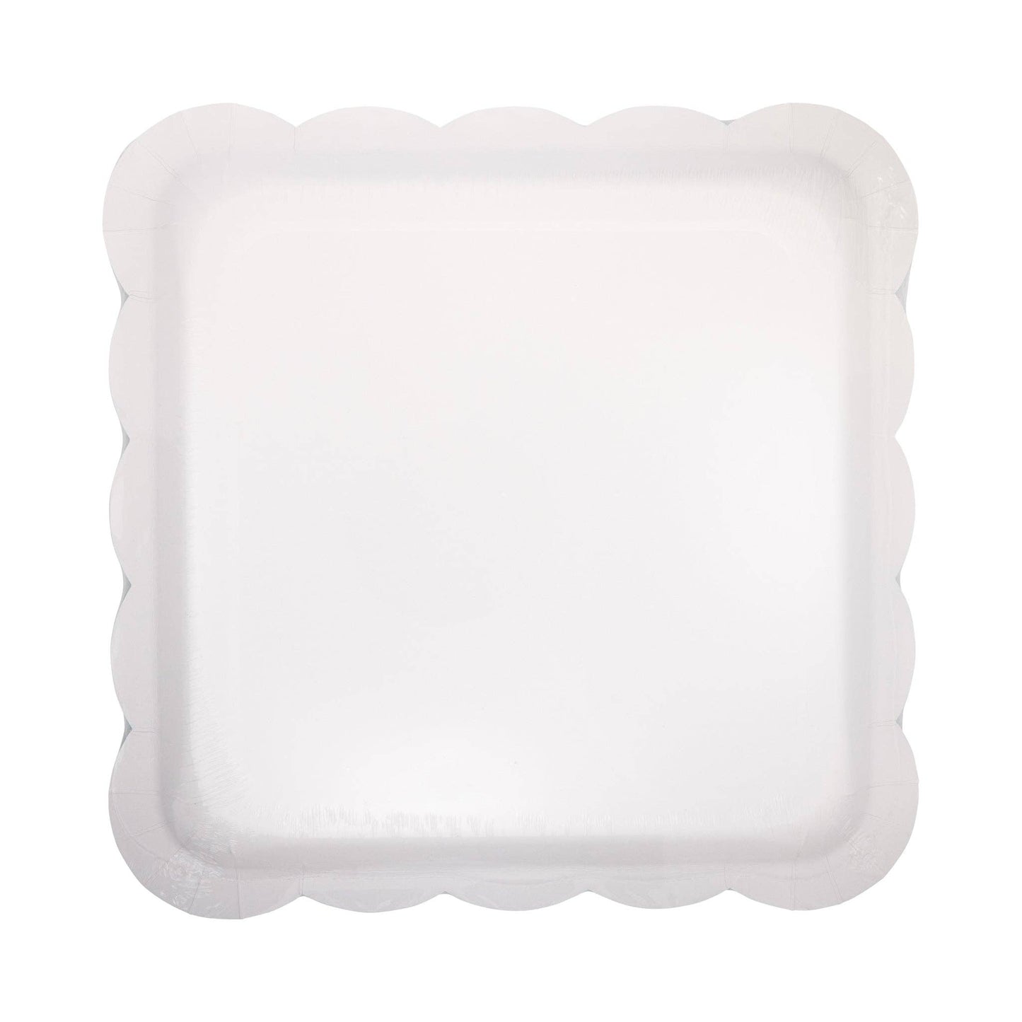 SPD1243 - Pink and Green Gingham Scalloped Square Plate