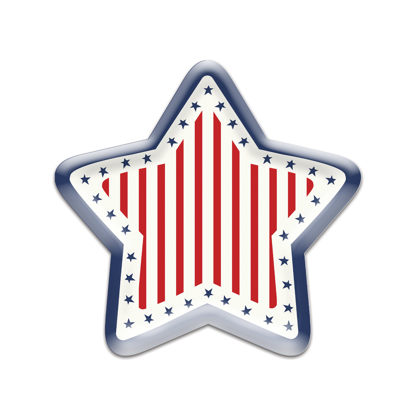 PLPL993 - Stars and Stipes Star Shaped Plate (8 ct)