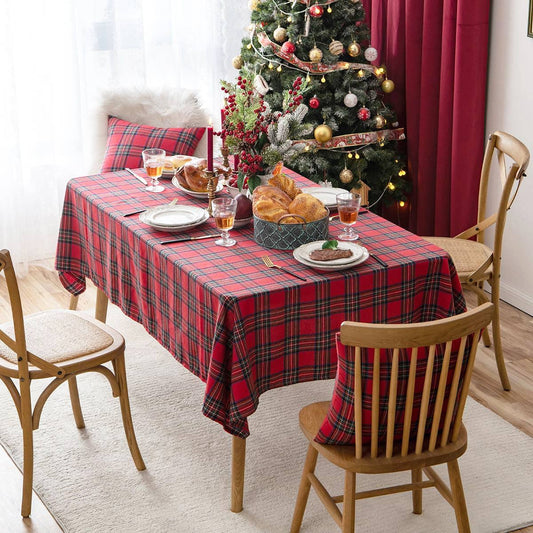 Red Classic Tartan Festive Tablecloth