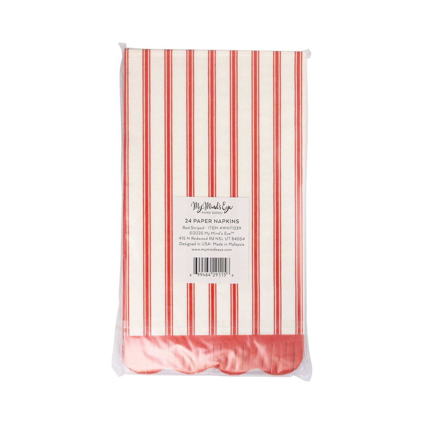 Red Striped Dinner Napkin