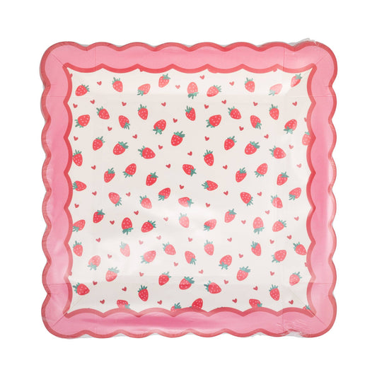 PLPL1952 - Strawberry Pattern Paper Plate (8ct)
