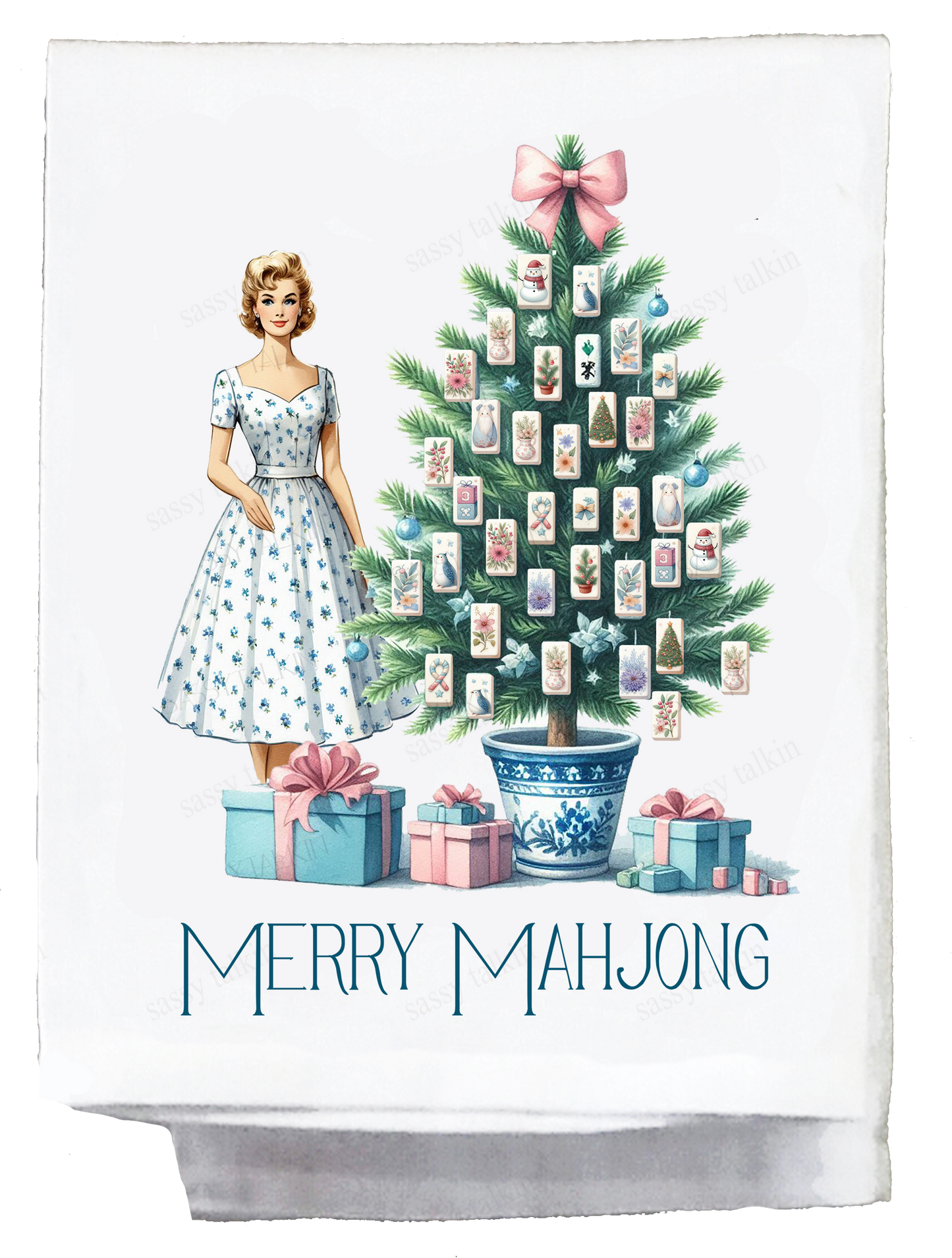 Sassy Girl, Christmas, Pink, Merry Mahjong