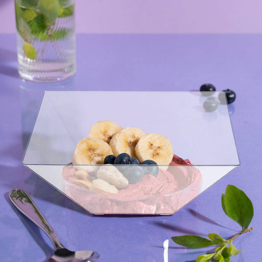 3 qt. Clear Square Plastic Serving Bowls - 3 pcs