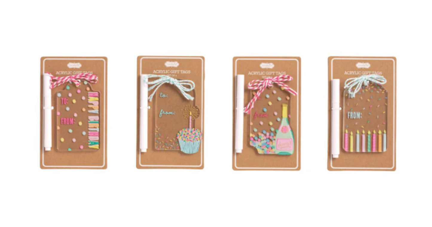 Mud Pie Acrylic Birthday Tag