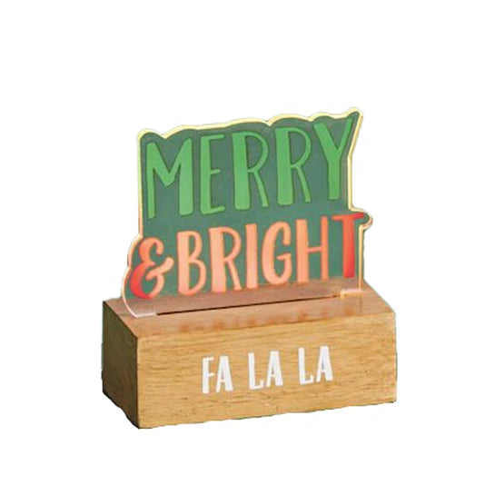 Mud Pie Christmas Acrylic Light-Up Sitters