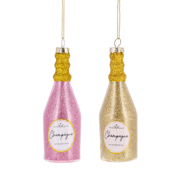 Champagne Bottle Ornaments (2 Colors)