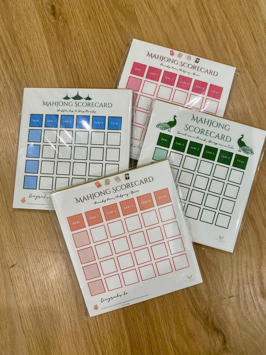 Peachy Mahjong Green Score Card Set