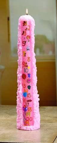 15" Tall Pink Birthday Candle