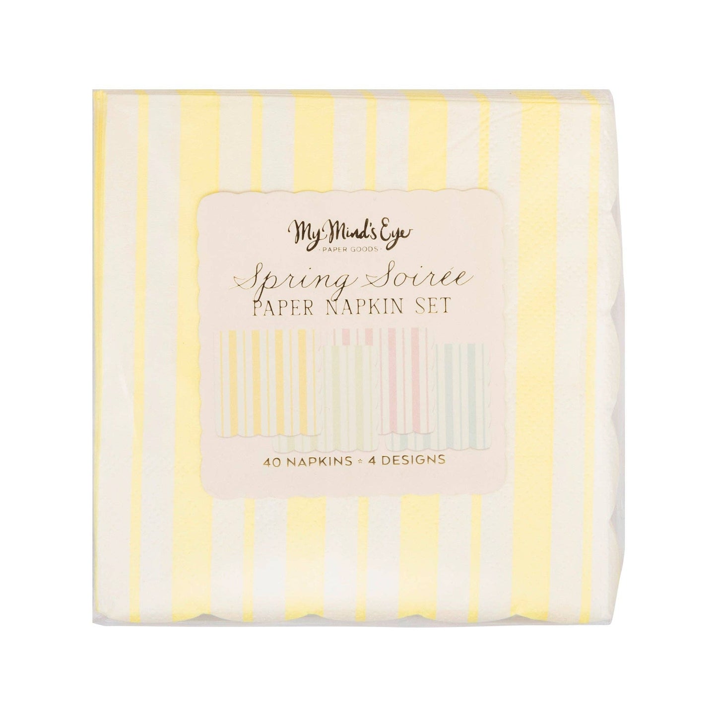 PLNP940 - Striped Scallop Cocktail Napkin Set