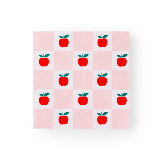 APPLE & PINK CHECKER LARGE NAPKINS