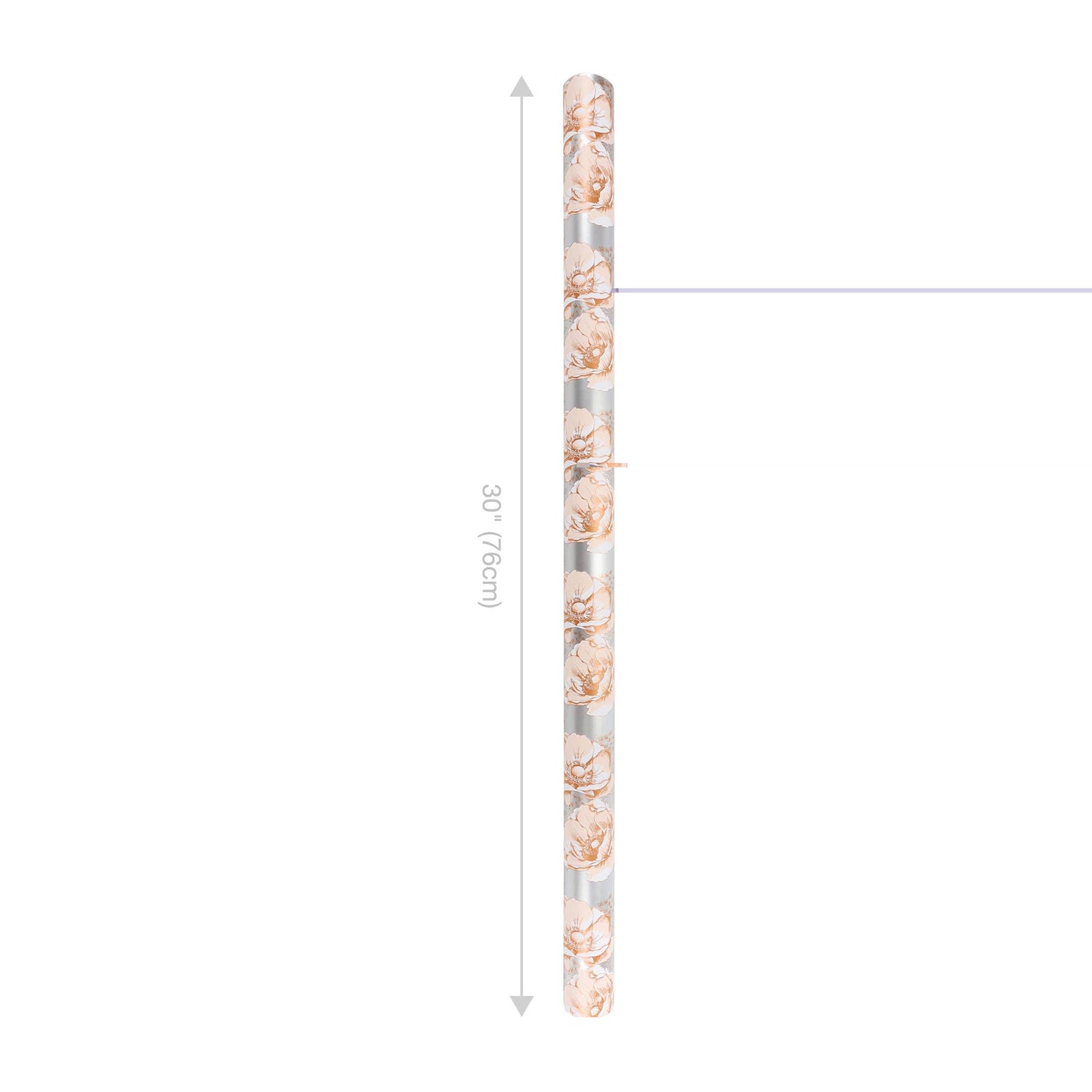 30" x 10' Wrapping Paper | Metallic Pearl Finish Floral