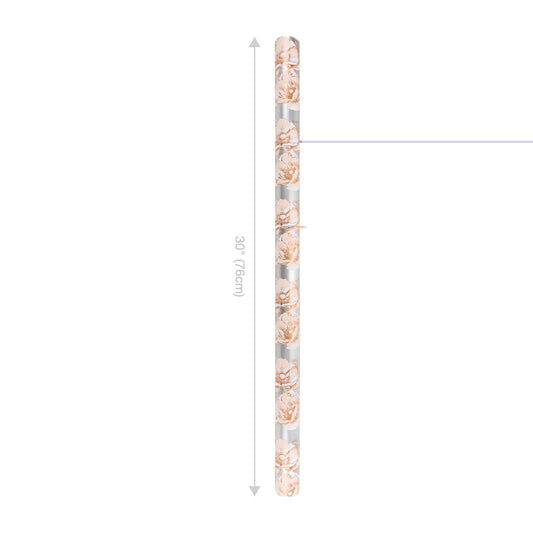 30" x 10' Wrapping Paper | Metallic Pearl Finish Floral