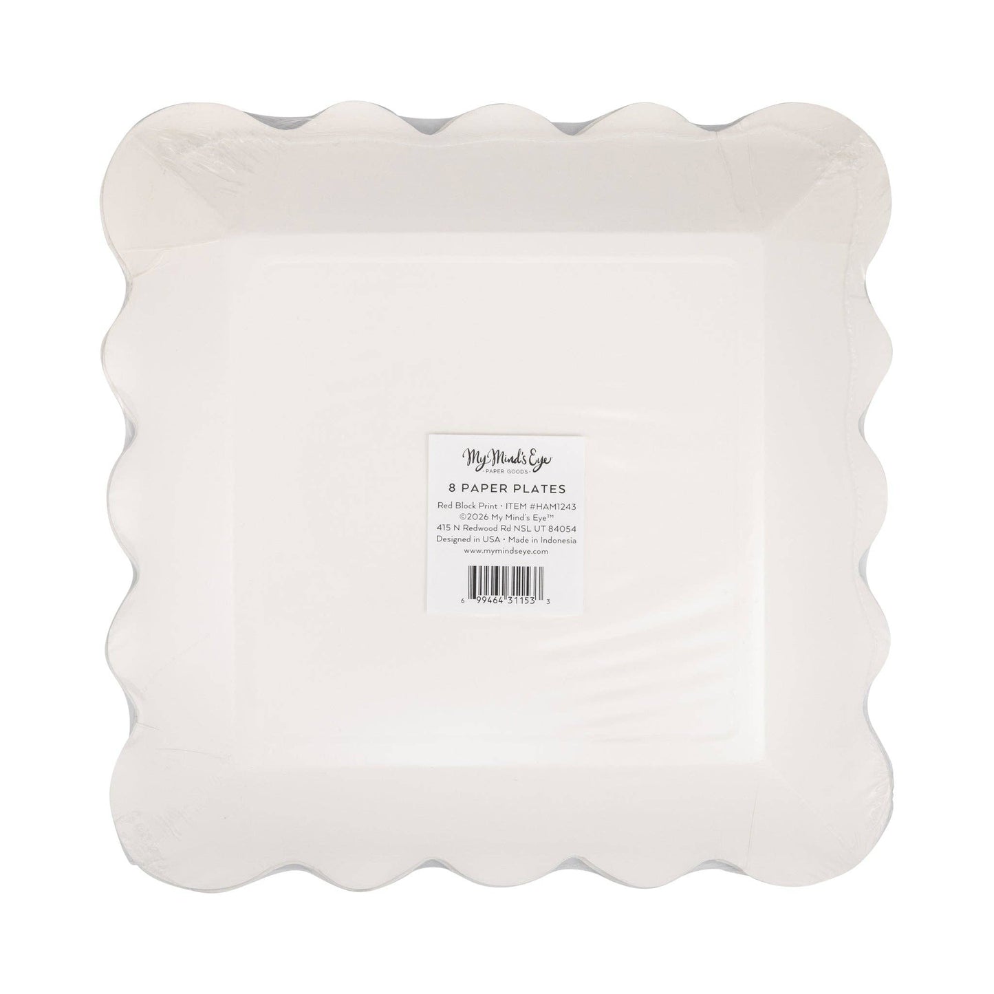 HAM1243 - Red Block Floral Paper Plate - 9"
