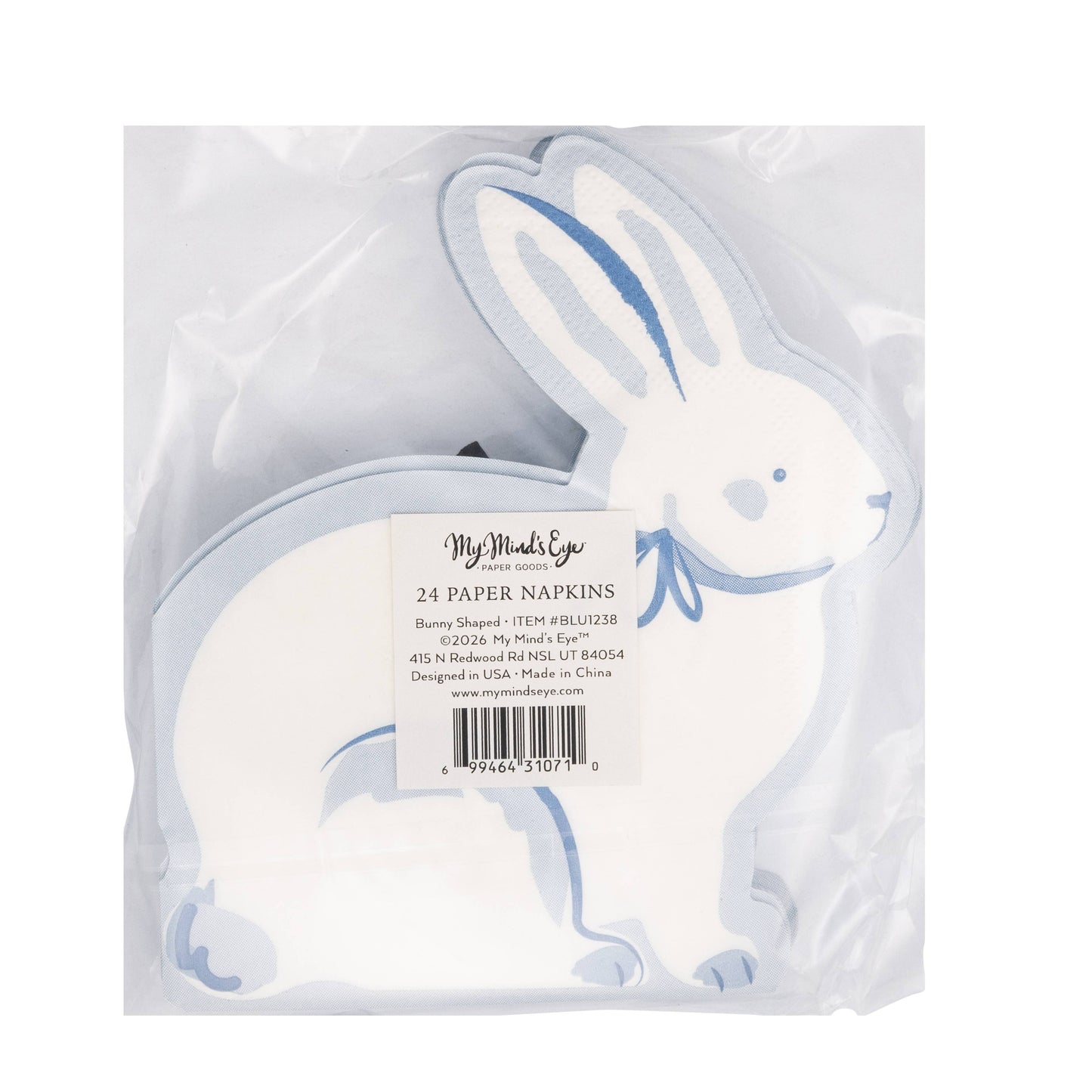 BLU1238 - Bunny Shaped Dinner Napkin