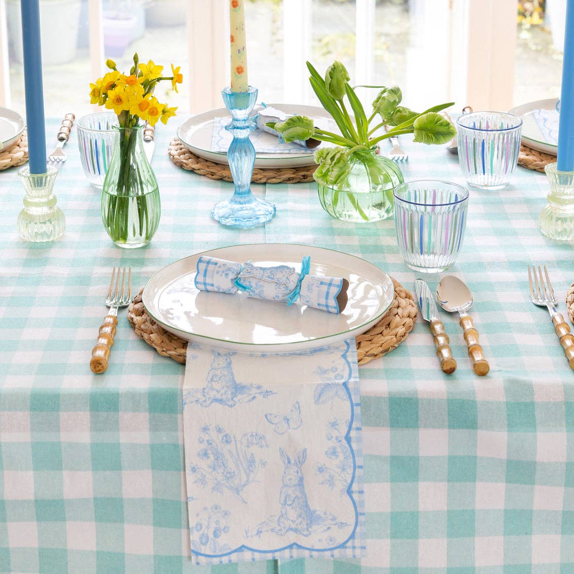 Mint & White Gingham Tablecloth | Tableware |