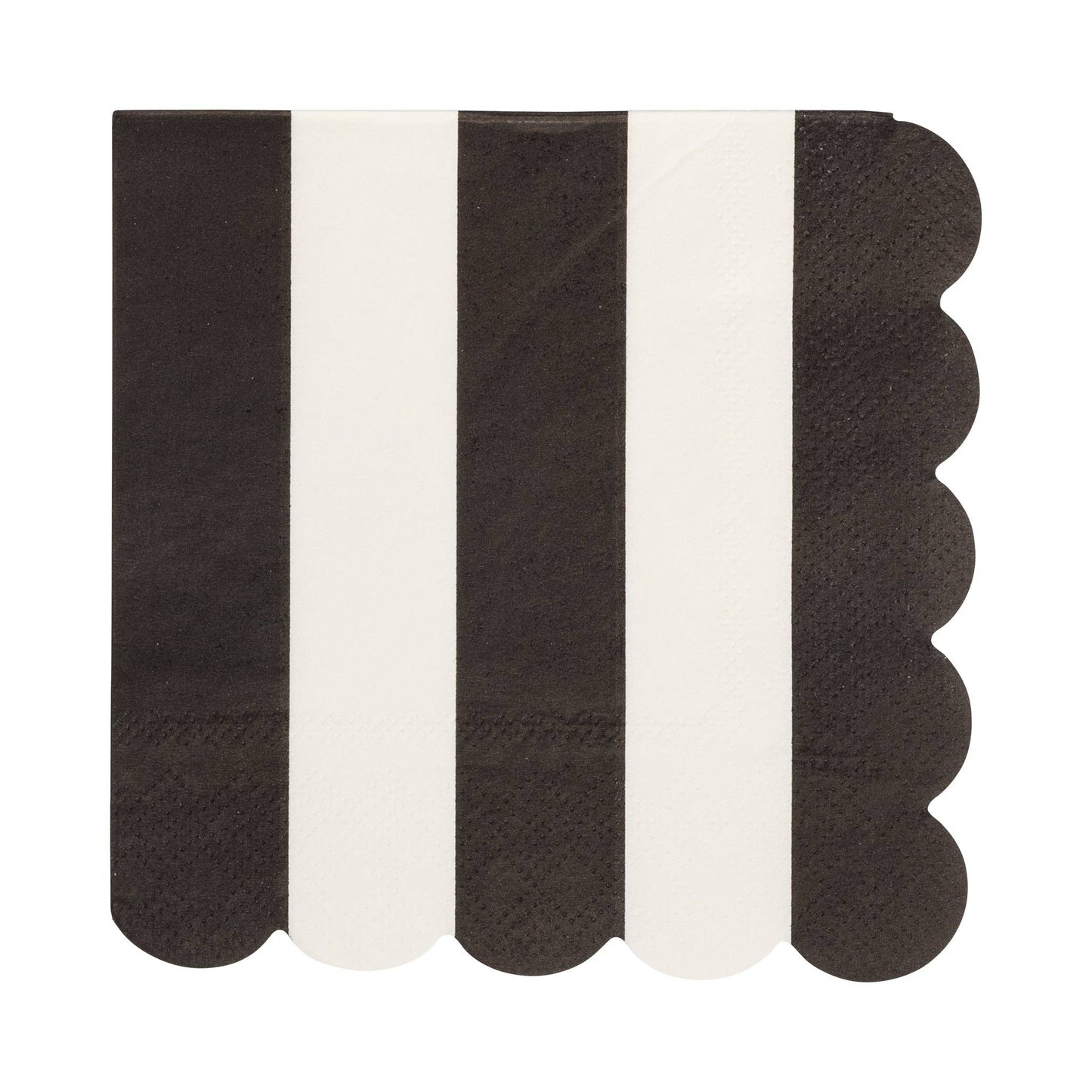 PLBKB38 - Thick Black Stripes Cocktail Napkin (24ct)