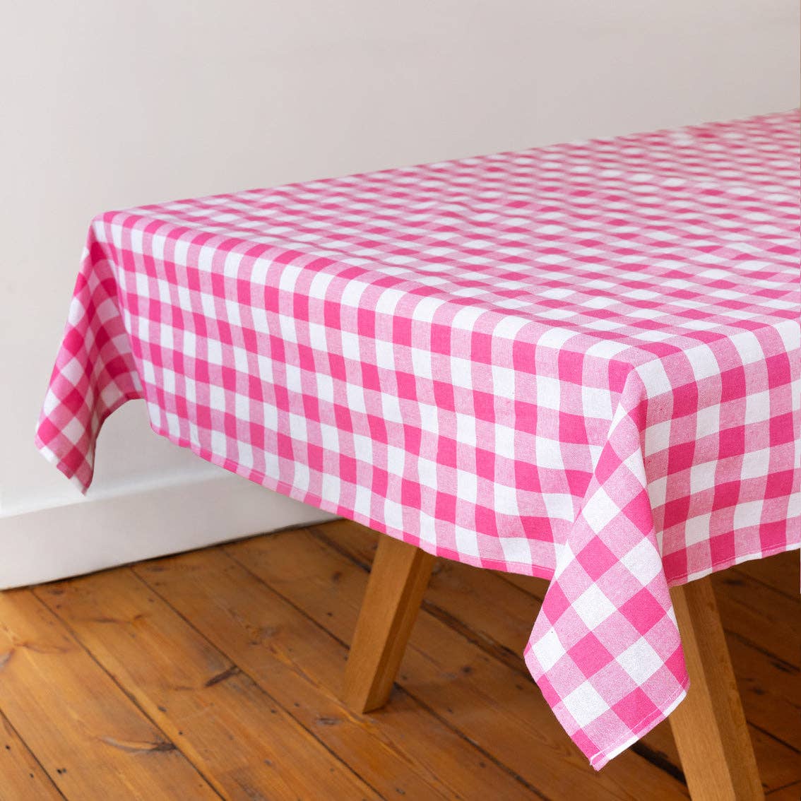 Raspberry & White Gingham Tablecloth | Valentines Decor |