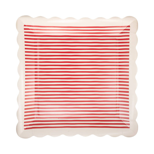 Red Striped Plates